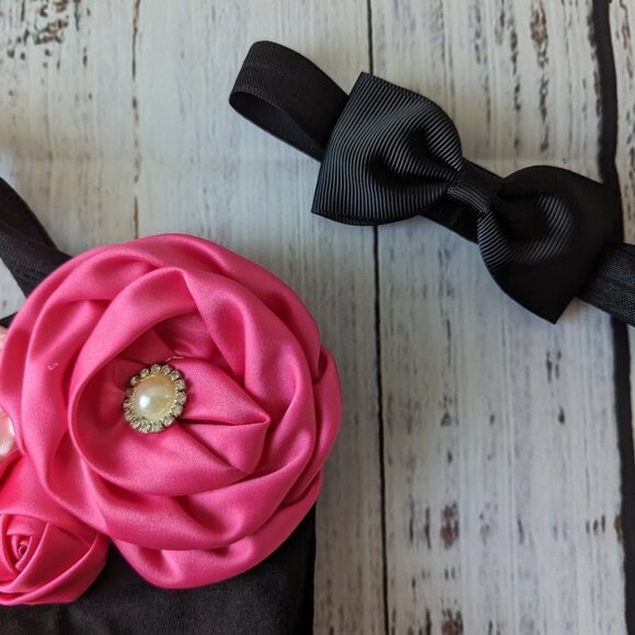 Baby Girl Tank Tutu Dress Black and Pink Size 6-12 - Picture 3 of 7